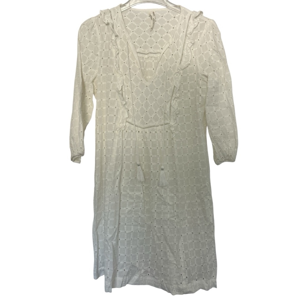 Anthropologie Eyelet Dress cream